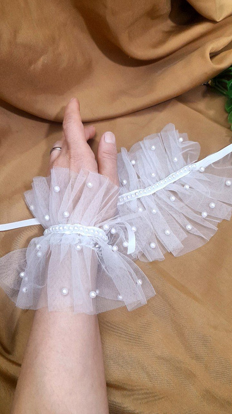 مچبند توری تمام مرواریدی با طول ۱۵ تا ۲۰ سانت