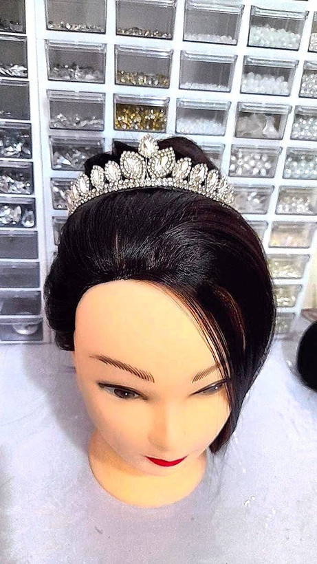 نیم تاج عروسکی سنگ و نگین اصل